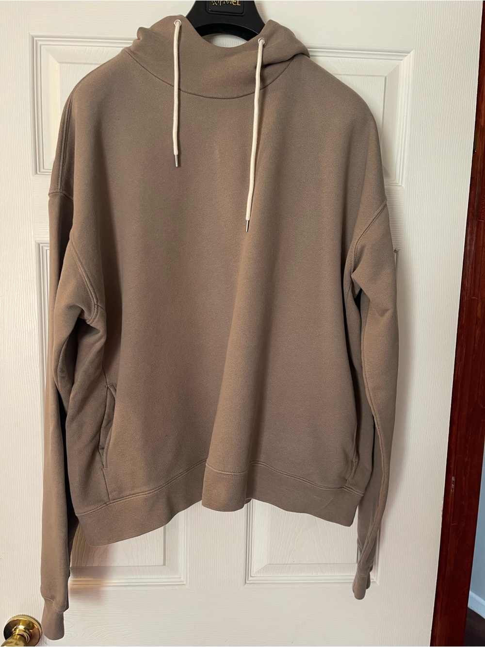 John Elliott Men's Cowl Turtleneck Hoodie - Taupe Brown